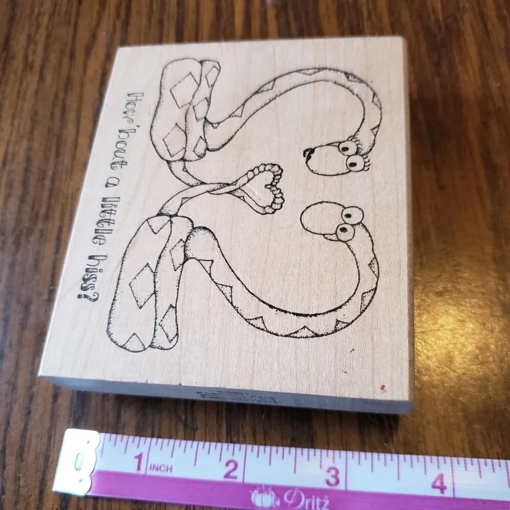 The Peddler’s Pack How About A Little Hiss Love Snakes Wood Mounted Rubber Stamp